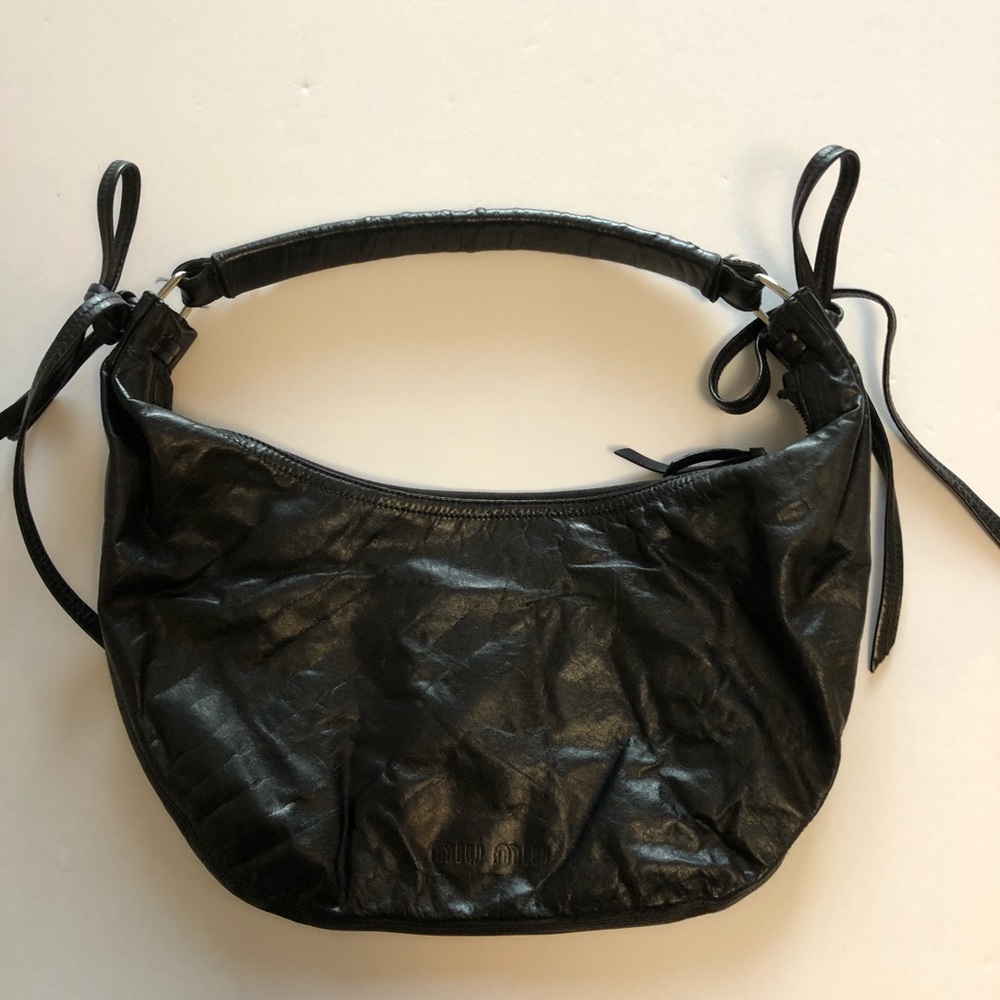 Miu Miu Black Classic Hobo Shoulder Bag